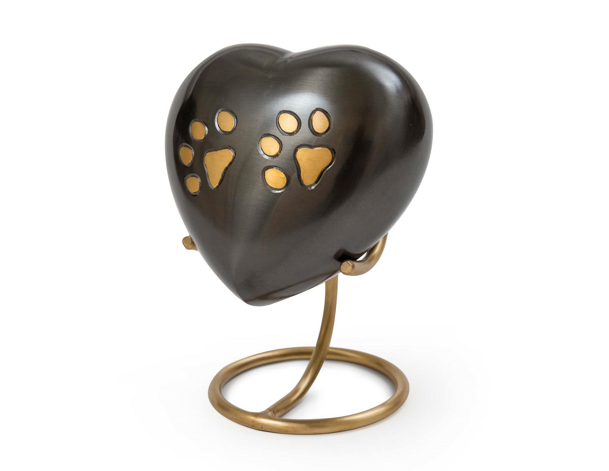 Brushed Metal Heart on Stand
